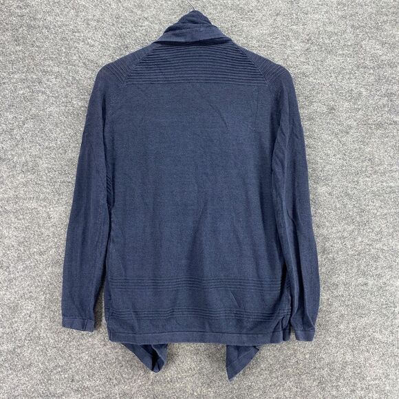 Theory Cardigan Women P Petite Blue Cotton Open Front Long Sleeve Casual Solid - Picture 2 of 9